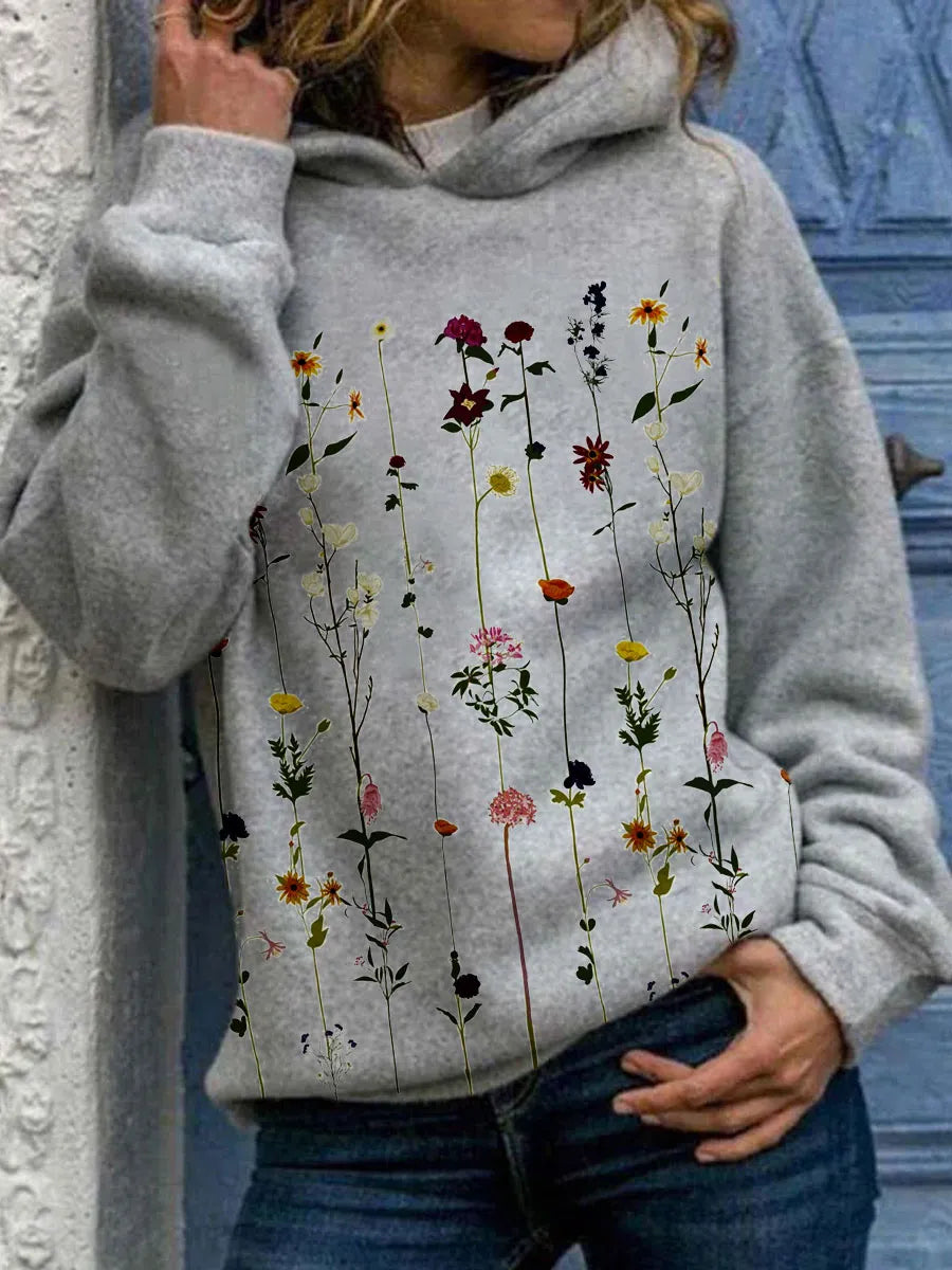 EP | Sweat à capuche avec impression de fleurs
