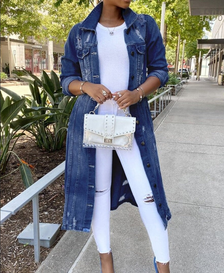 EP | Veste longue en jean pour femmes