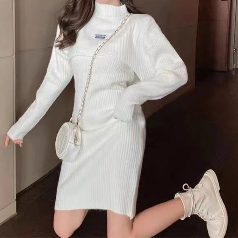 EP | Robe deux pièces avec manches buffet et gilet châle