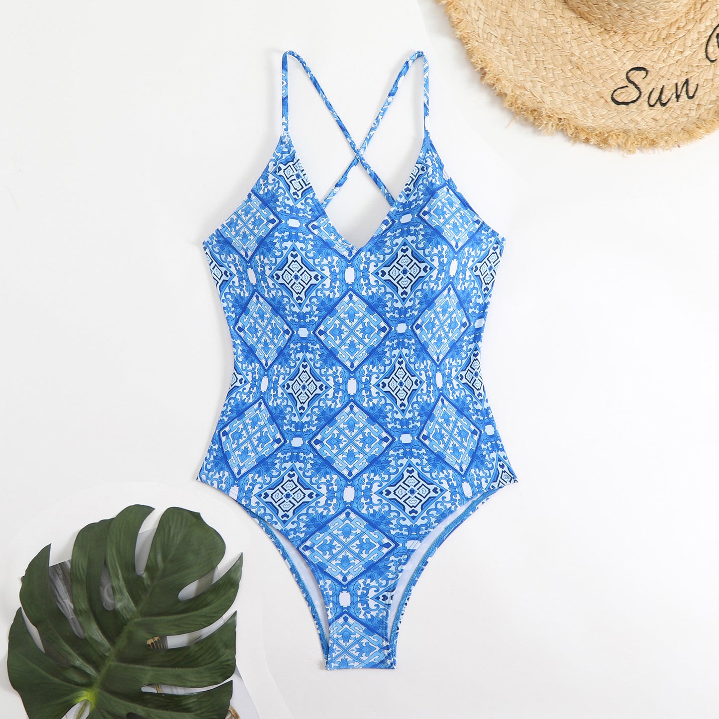 Tankini 2 Piece Swimsuit Shorts Backless Vacation Beach Wear Ombre Graphic U Neck Sleeveless Bathing Suits