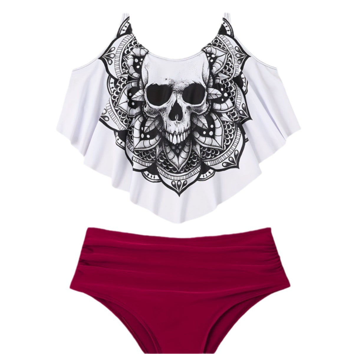 Cristina® | Bikini Set With Playful Lace Design and Unique Skull Motif