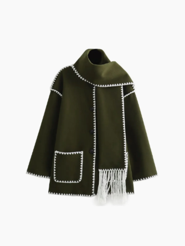 EP | manteau chaud avec écharpe à glands