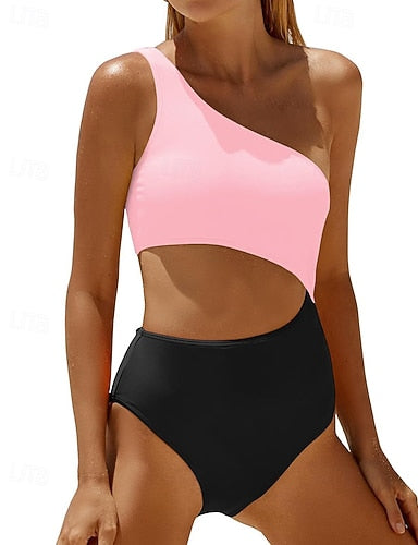 Bathing Suit Swimsuits One Pieces Colored Quick Dry High Elasticity Sleeveless Swimwear Swimsuit Surfing Vacation Swimming Summer