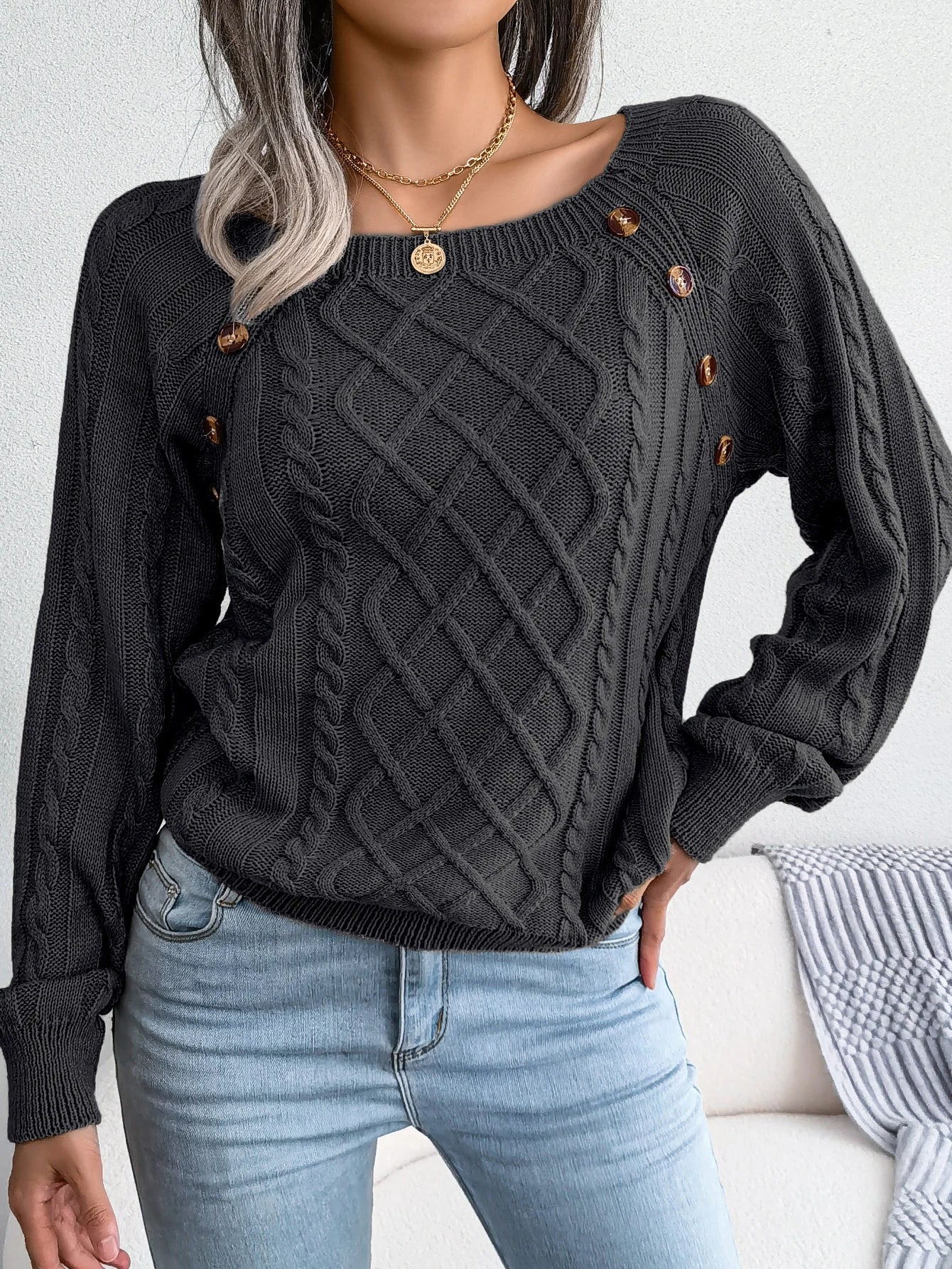EP | MW - Pull stylé en maille torsadée