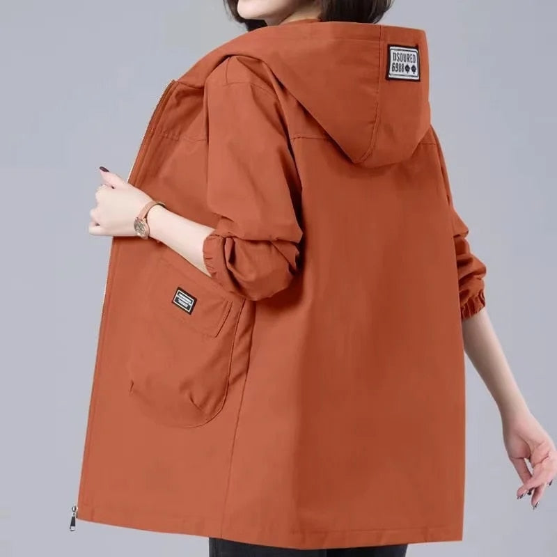 JO | Long manteau de printemps à capuche