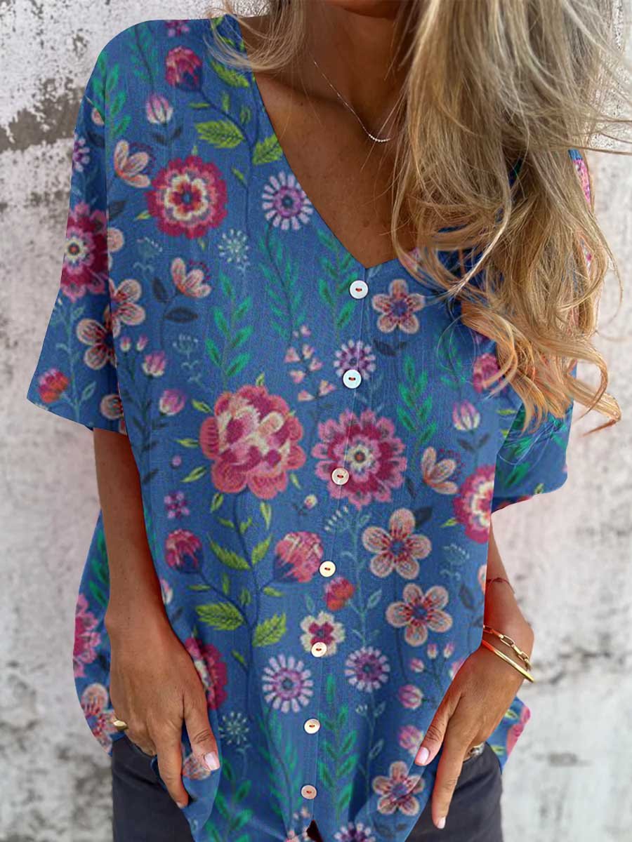 Women's Vintage Rose Pattern Cardigan Top