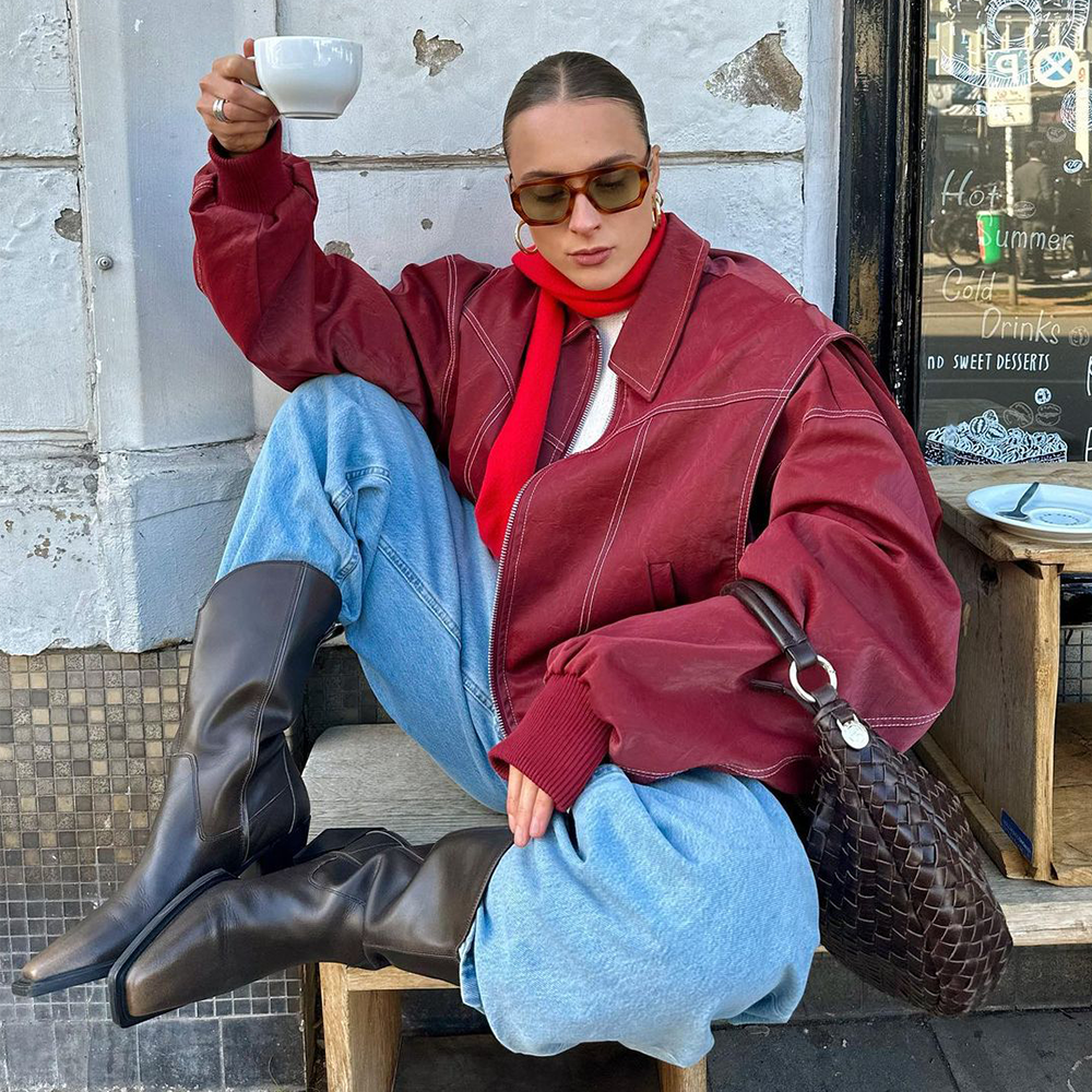 EP | Veste à col roulé oversized pour femmes