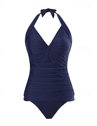 Halter Bikini Top Bathing Suit Swimsuits Colored Uv Protection Elastic Sleeveless Swimwear Swimsuit Surfing Diving Swimming Summer