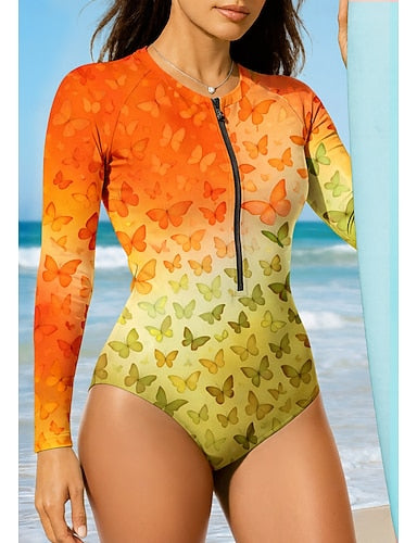 Regular Rash Guard Gradient Abstract Upf50+ Quick Dry Lightweight Long Sleeve Bodysuit Swim Shirt Surfing Canoeing Beach Summer