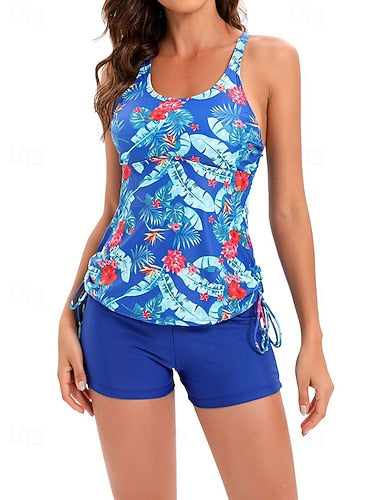 Print Swimsuit Bathing Suit Tankini Ultra Light (ul) Uv Protection Elastic Sleeveless Swimwear Surfing Snorkeling Summer
