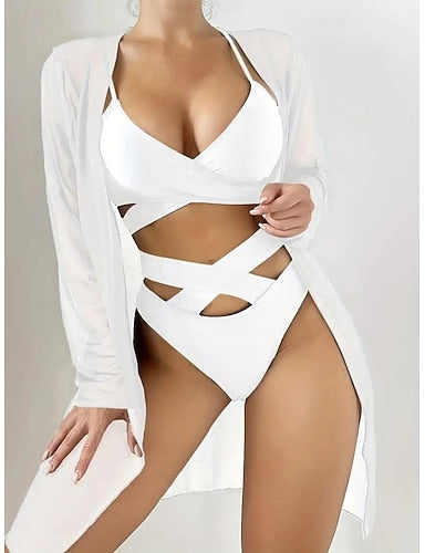 Normal Pajamas Bodies Sets Plain Hot Holiday Home Bed Swimming Nylon Outdoor Stretchy Sleeveless Skirt 3-piece Summer