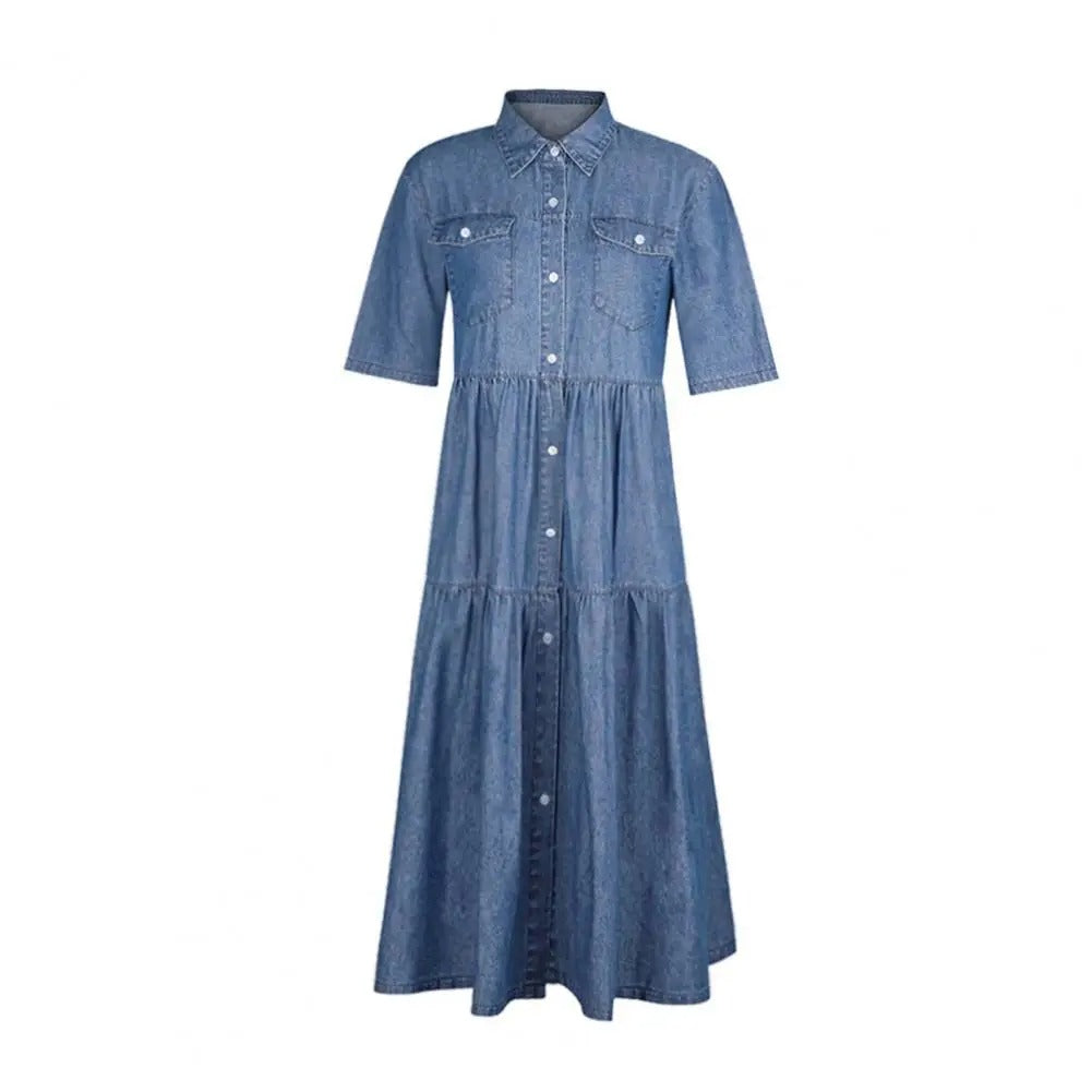SL | Robe en denim à manches courtes