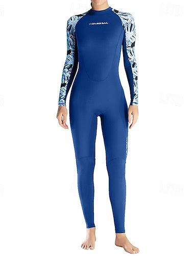 Rash Guard Full Body Swimwear Dive Skin Suit Patchwork Back Zip Upf50+ Quick Dry High Elasticity Long Sleeve Swimwear Surfing Diving Snorkeling Summer