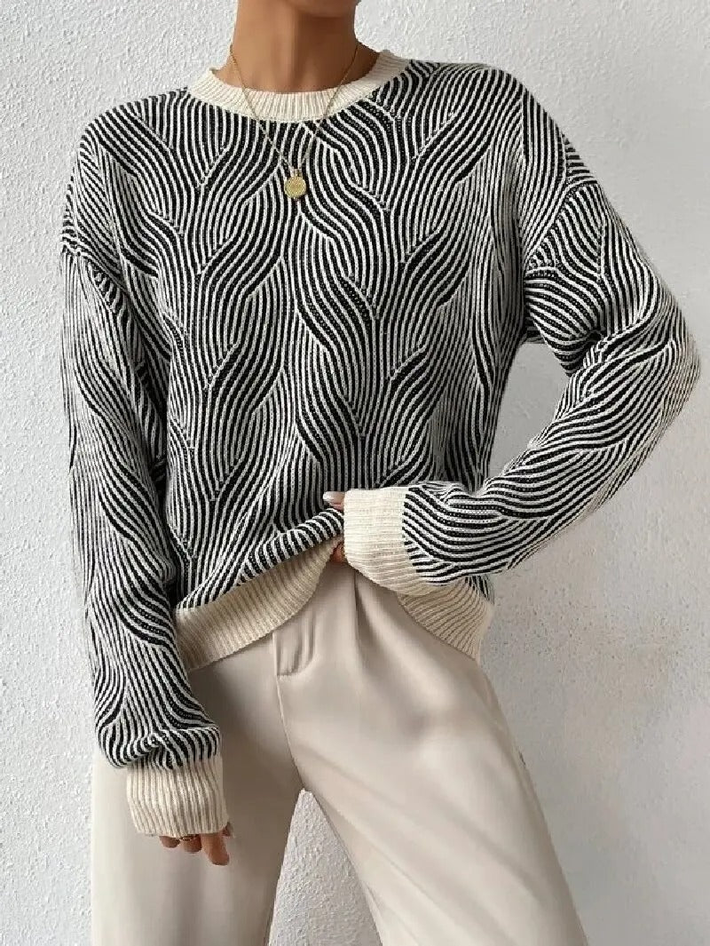 EP | Pull décontracté avec motif abstrait