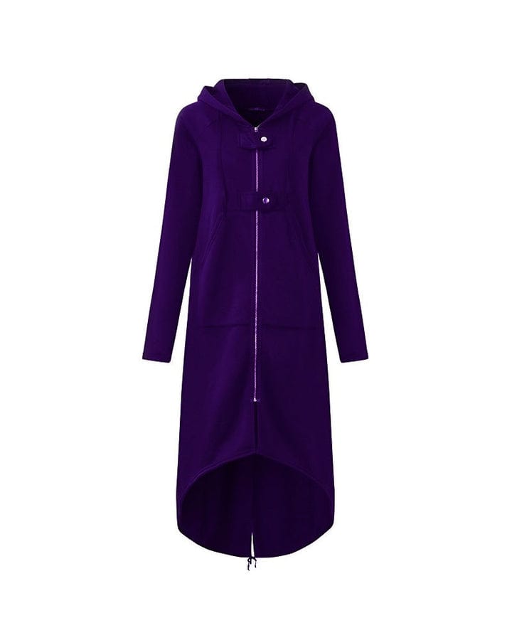 EP | Veste longue pour femme avec fermeture éclair et boutons