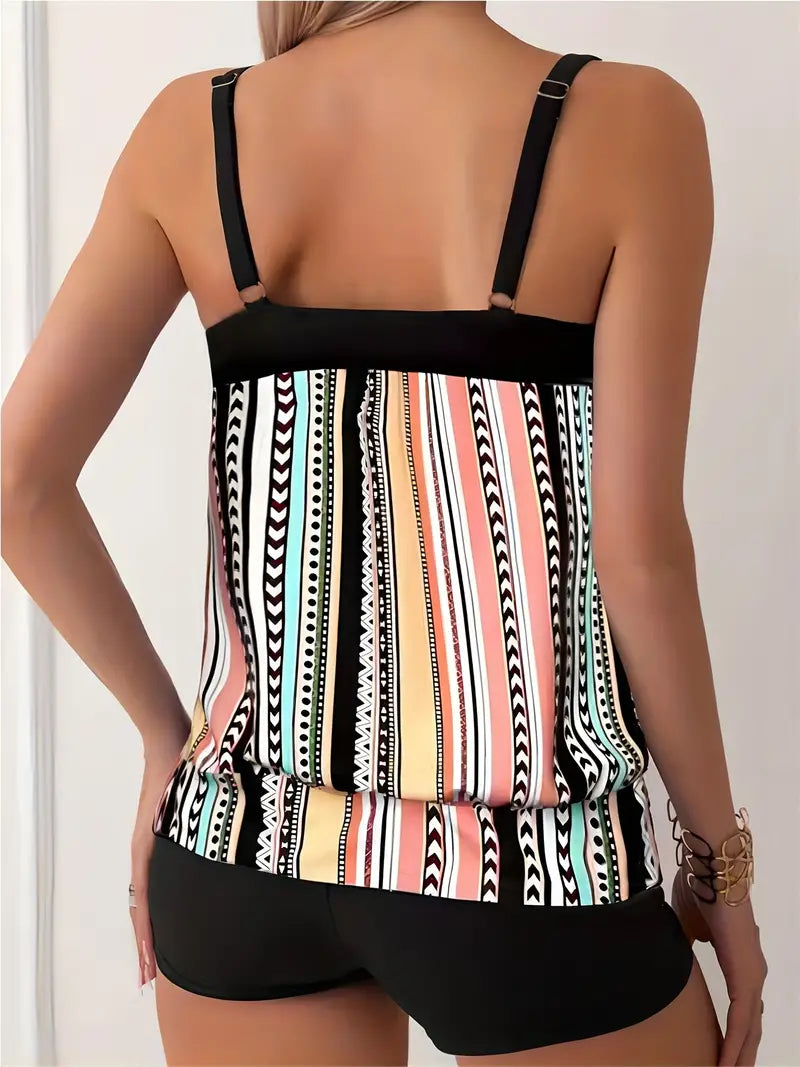 SL | Tankini rayé imprimé