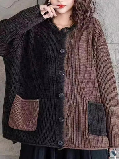 EP | Elégant cardigan en tricot avec dégradé de couleurs et boutons