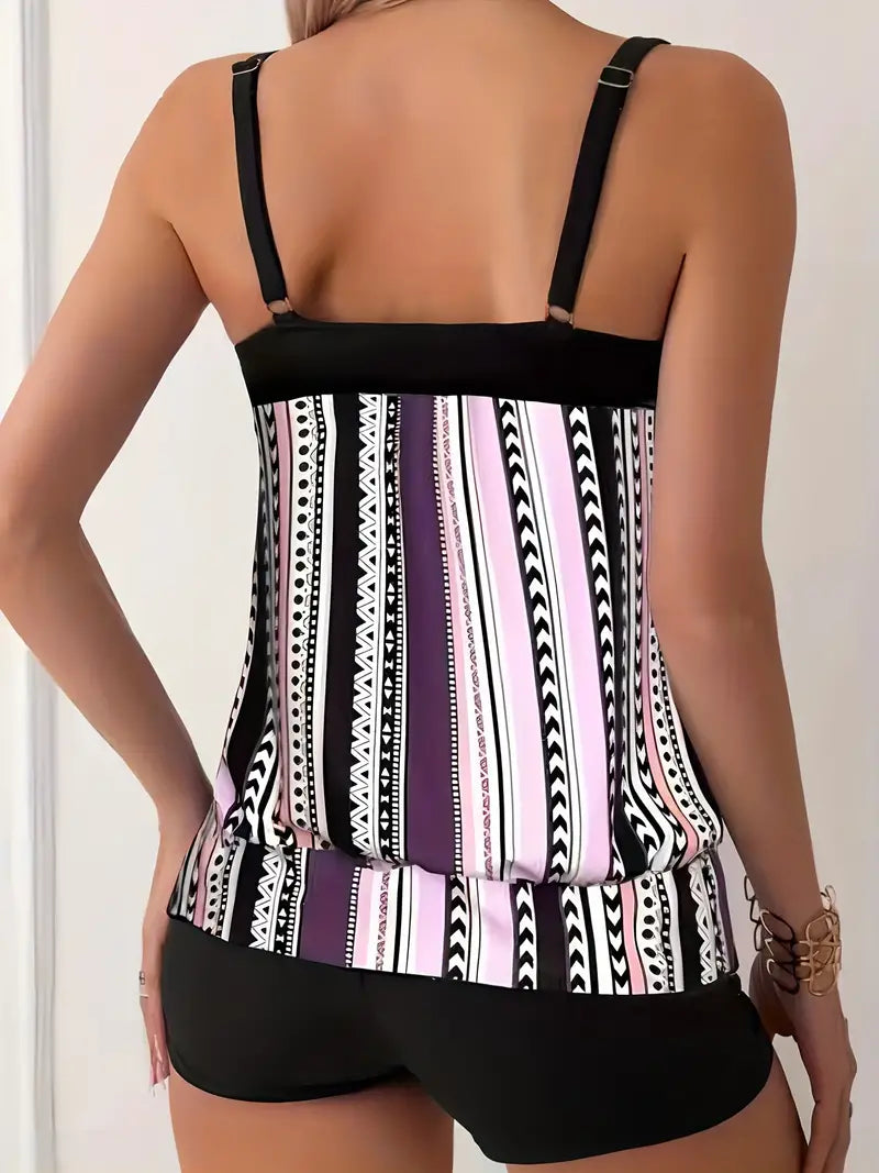 SL | Tankini rayé imprimé