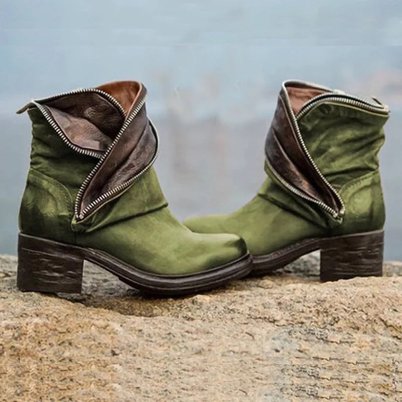 SL | Noble bottines rabattables avec fermeture éclair