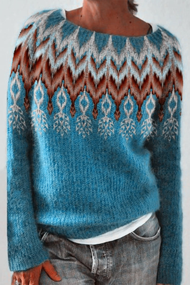 Pull en coton à motifs vintage