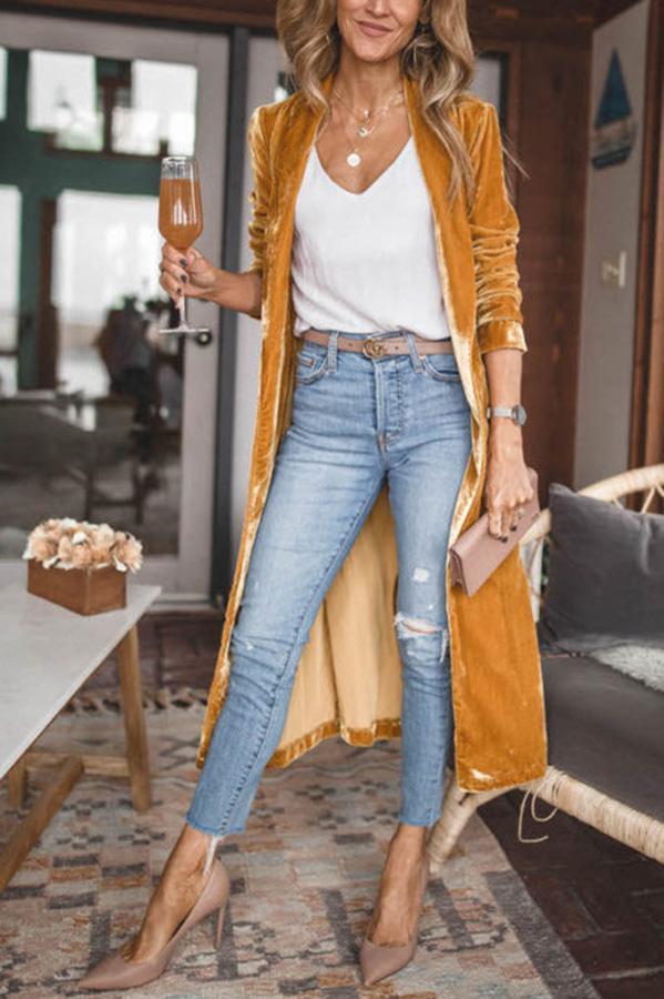 EP | long manteau stylé en velours