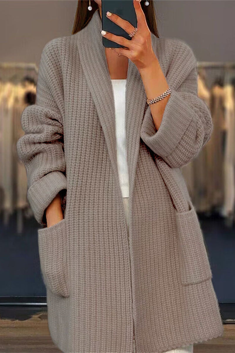 SL | Cardigan en tricot surdimensionné avec poches avant