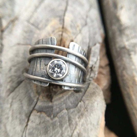 Argent Bague artisanal délicat
