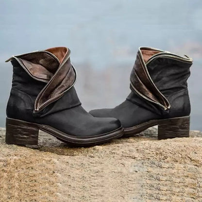 SL | Noble bottines rabattables avec fermeture éclair