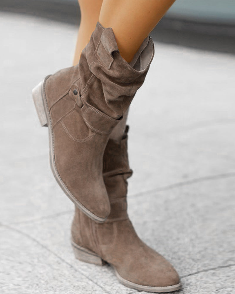 Bottes mi-mollet à détail de sangle