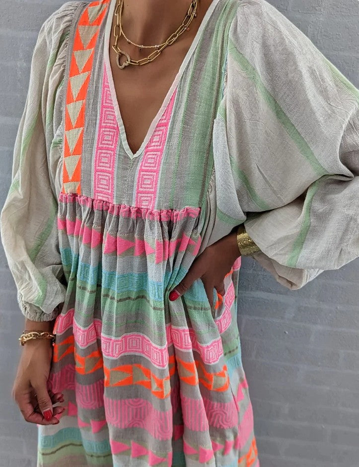 SL | Maxi-robe à manches longues et décolleté en V
