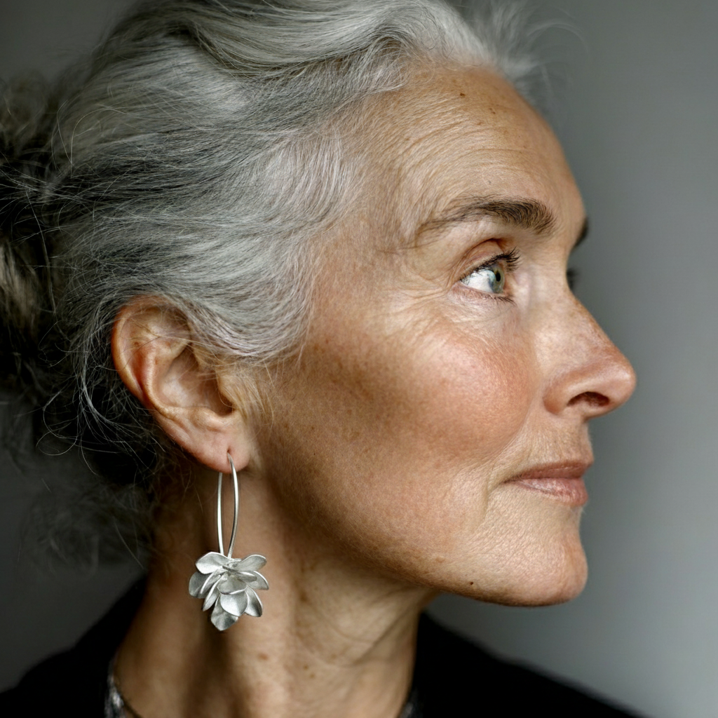 Argent Boucle d'oreille romantique pour moments spéciaux