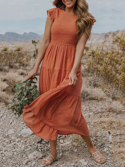 SL | Robes midi à manches courtes pour femmes