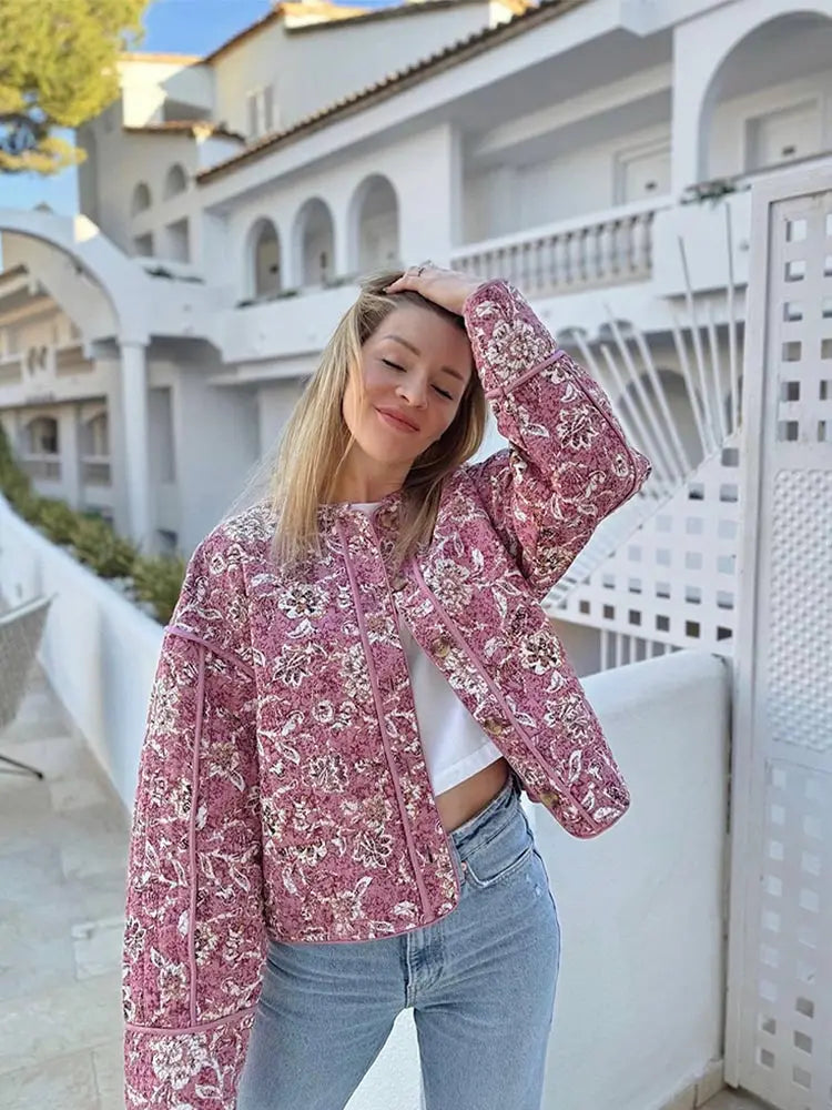 JO | Charmant manteau fleuri pour femme