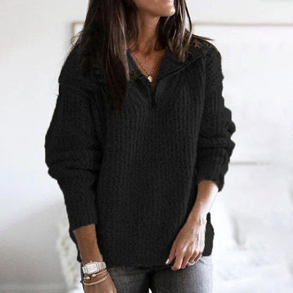 Vintage Zip Pullover Long Sleeve Sweater artswardrobe