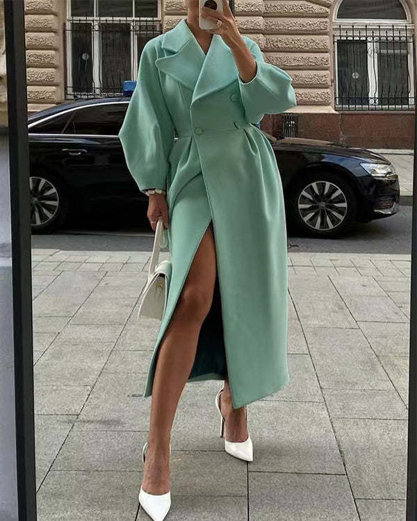 EP | Manteau en laine vintage avec manches lanterne et revers