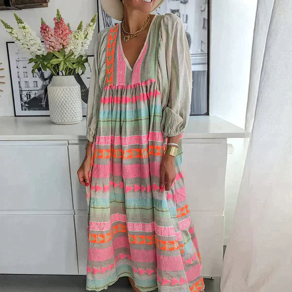 SL | Maxi-robe à manches longues et décolleté en V