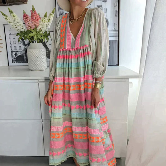 SL | Maxi-robe à manches longues et décolleté en V