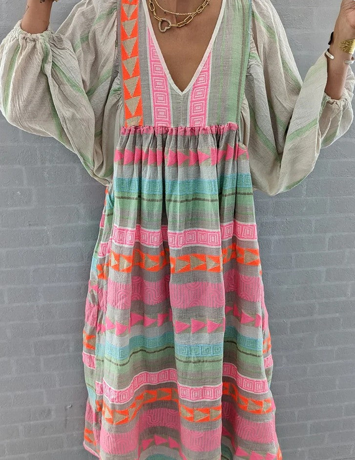 SL | Maxi-robe à manches longues et décolleté en V