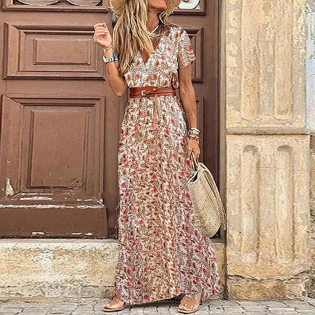 SL | Robe maxi boho avec fente