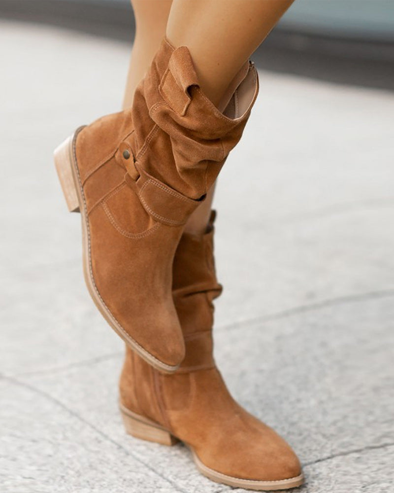 Bottes mi-mollet à détail de sangle