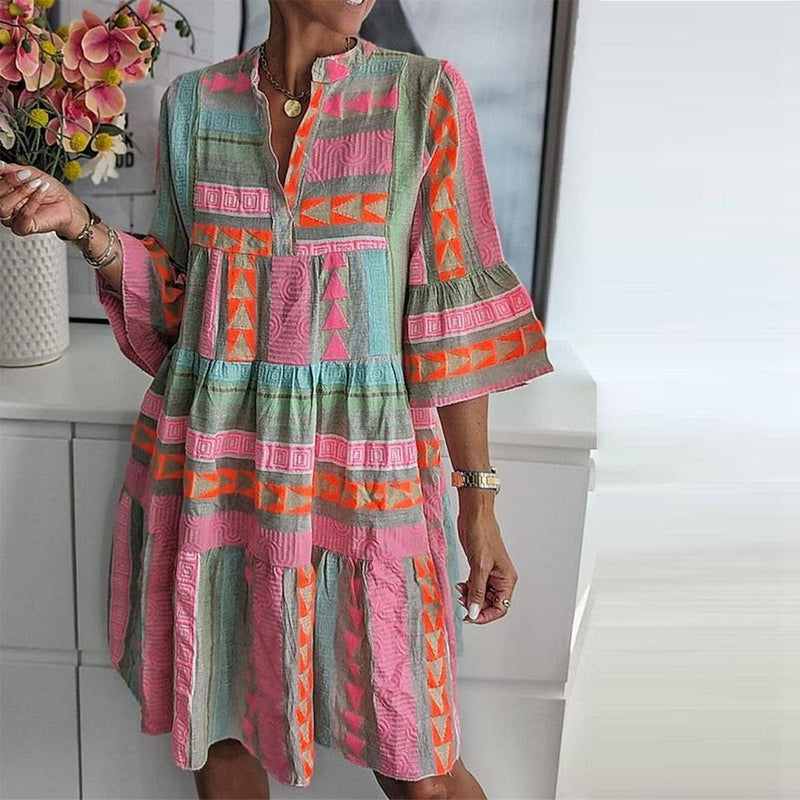 SL | Robe imprimée avec décolleté en V