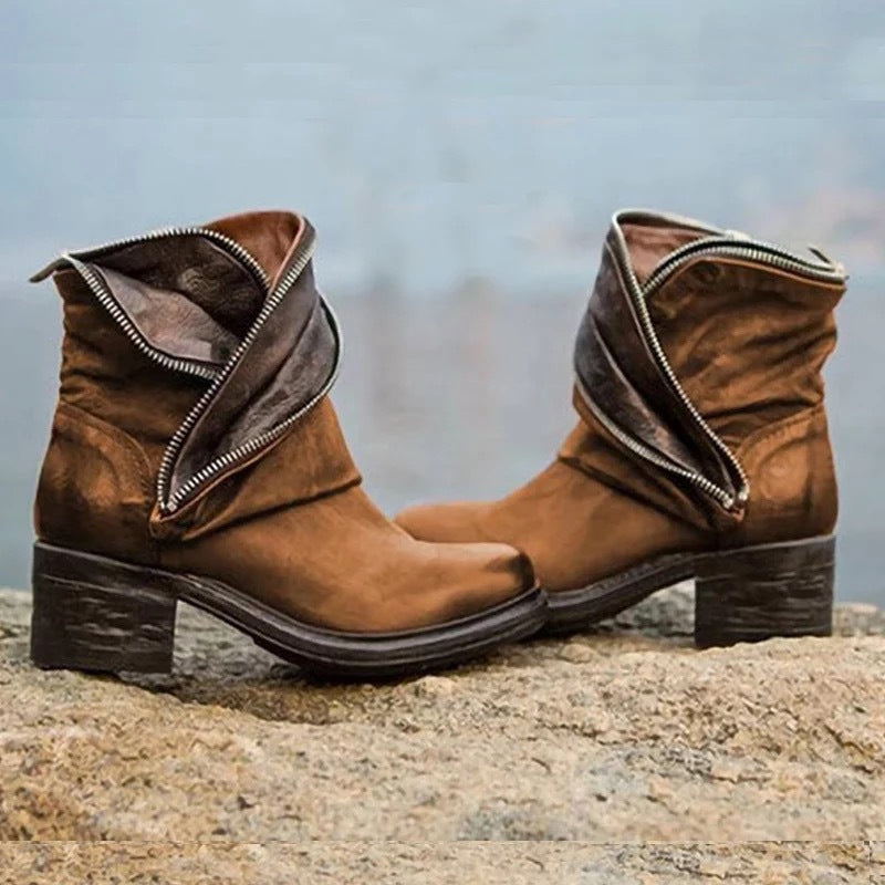 SL | Noble bottines rabattables avec fermeture éclair