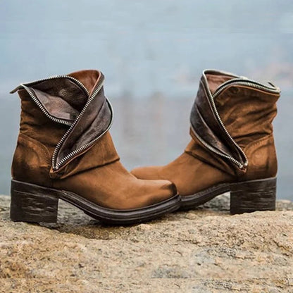 SL | Noble bottines rabattables avec fermeture éclair