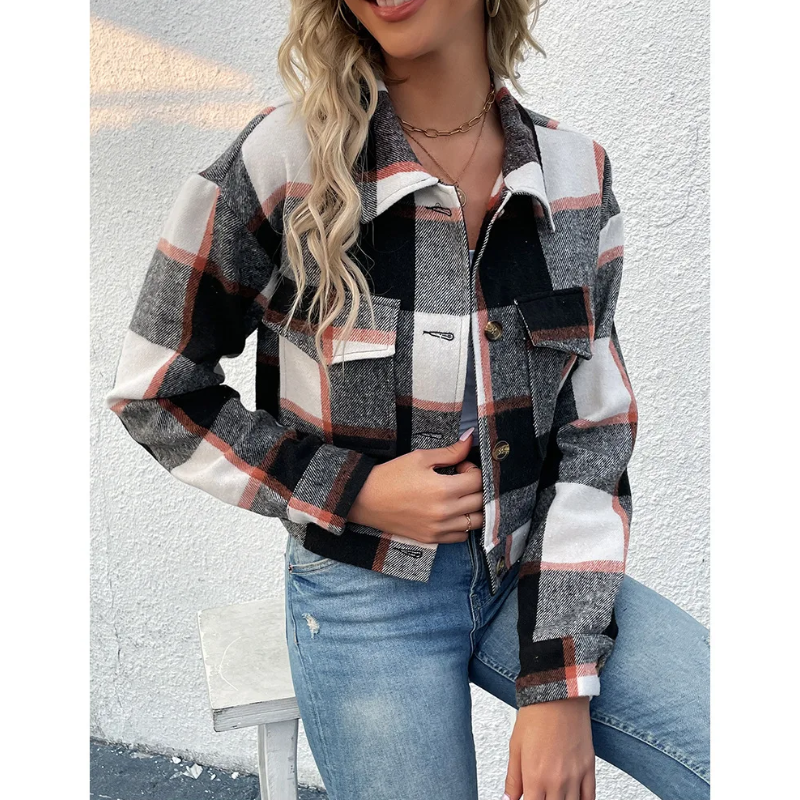 EP | Veste à carreaux tendance pour femmes