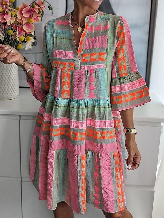 SL | Robe imprimée avec décolleté en V