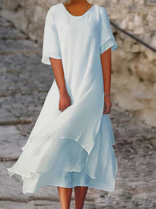 SL | Robe midi fluide à plusieurs couches