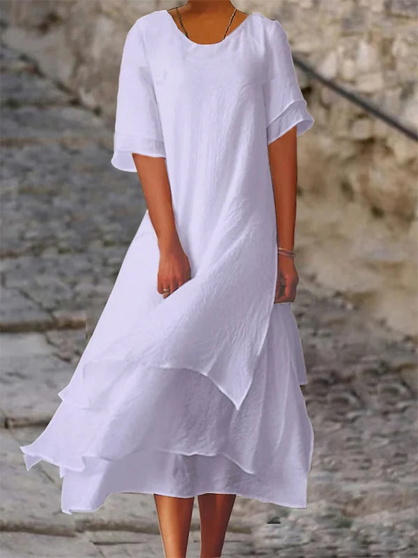 SL | Robe midi fluide à plusieurs couches