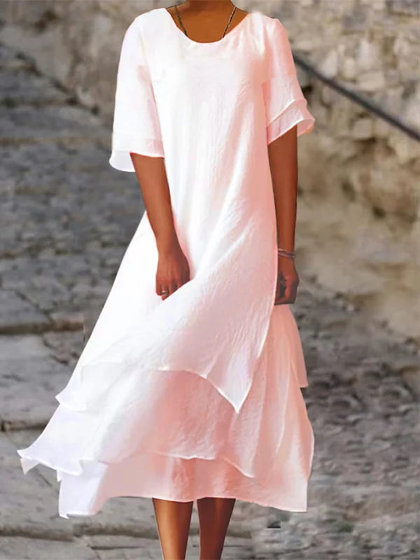 SL | Robe midi fluide à plusieurs couches
