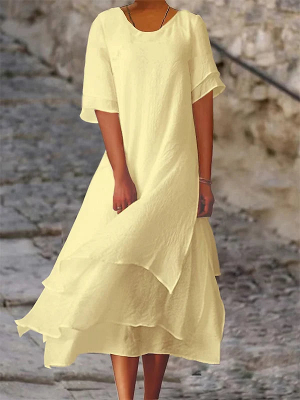 SL | Robe midi fluide à plusieurs couches