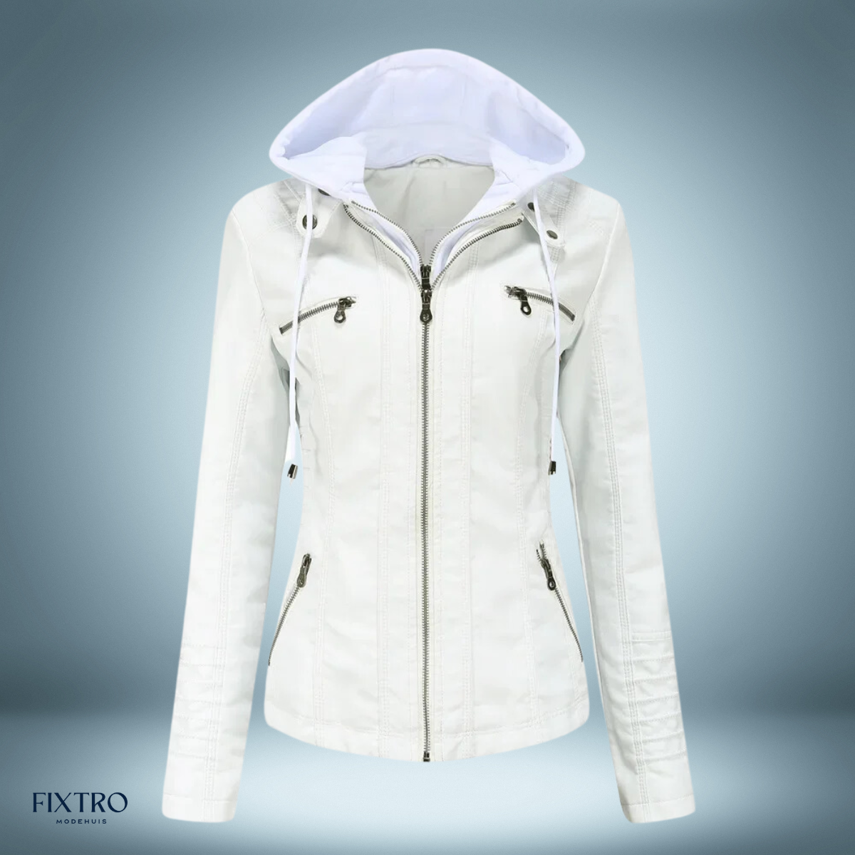 EP | Veste en cuir avec capuche